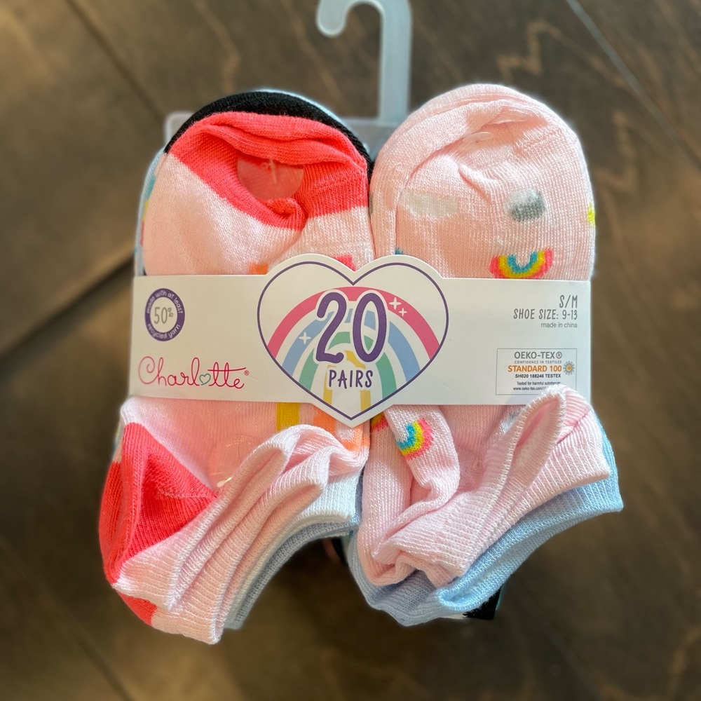 20 pairs Colorful Charlotte Socks Set